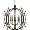Framburg Monique 8 - Light Mahogany Bronze with Antique Brass Accents Chandelier 5058 MB/AB