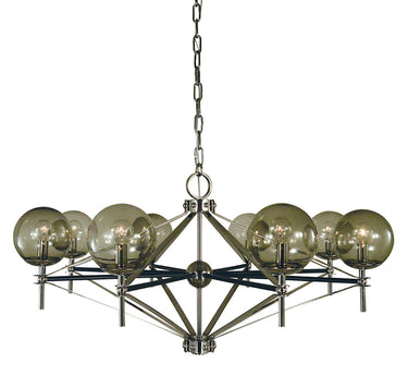 Framburg Calista 8 - Light Polished Nickel with Matte Black Accents Chandelier 5068 PN/MBLACK