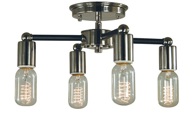 Framburg Nebula 4 - Light Polished Nickel with Matte Black Accents Flush Mount 5080 PN/MBLACK