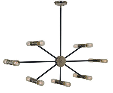 Framburg Nebula 14 - Light Polished Nickel with Matte Black Accents Chandelier 5088 PN/MBLACK