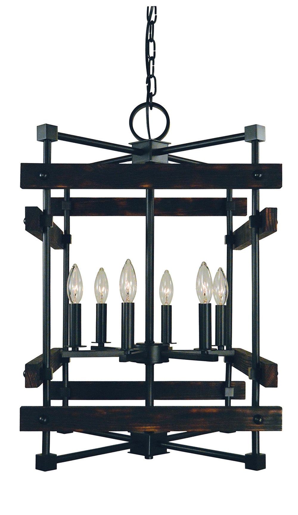 Framburg 6-Light Matte Black Rustic Chic Chandelier