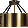 Framburg Lasalle 6 - Light Antique Brass with Matte Black Accents Flush Mount 5290 AB/MBLACK