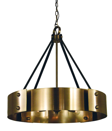 Framburg Lasalle 8 - Light Antique Brass with Matte Black Accents Dining Chandelier 5298 AB/MBLACK