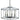 Framburg Isabella 4 - Light Polished Nickel with Matte Black Accents Dual Mount Chandelier 5304 PN/MBLACK