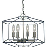 Framburg Isabella 4 - Light Polished Nickel with Matte Black Accents Dual Mount Chandelier 5304 PN/MBLACK