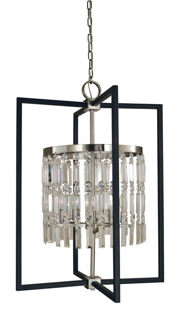 Framburg Hannah 5 - Light Brushed Nickel/Matte Black Dining Chandelier 5332 BN/MBLACK