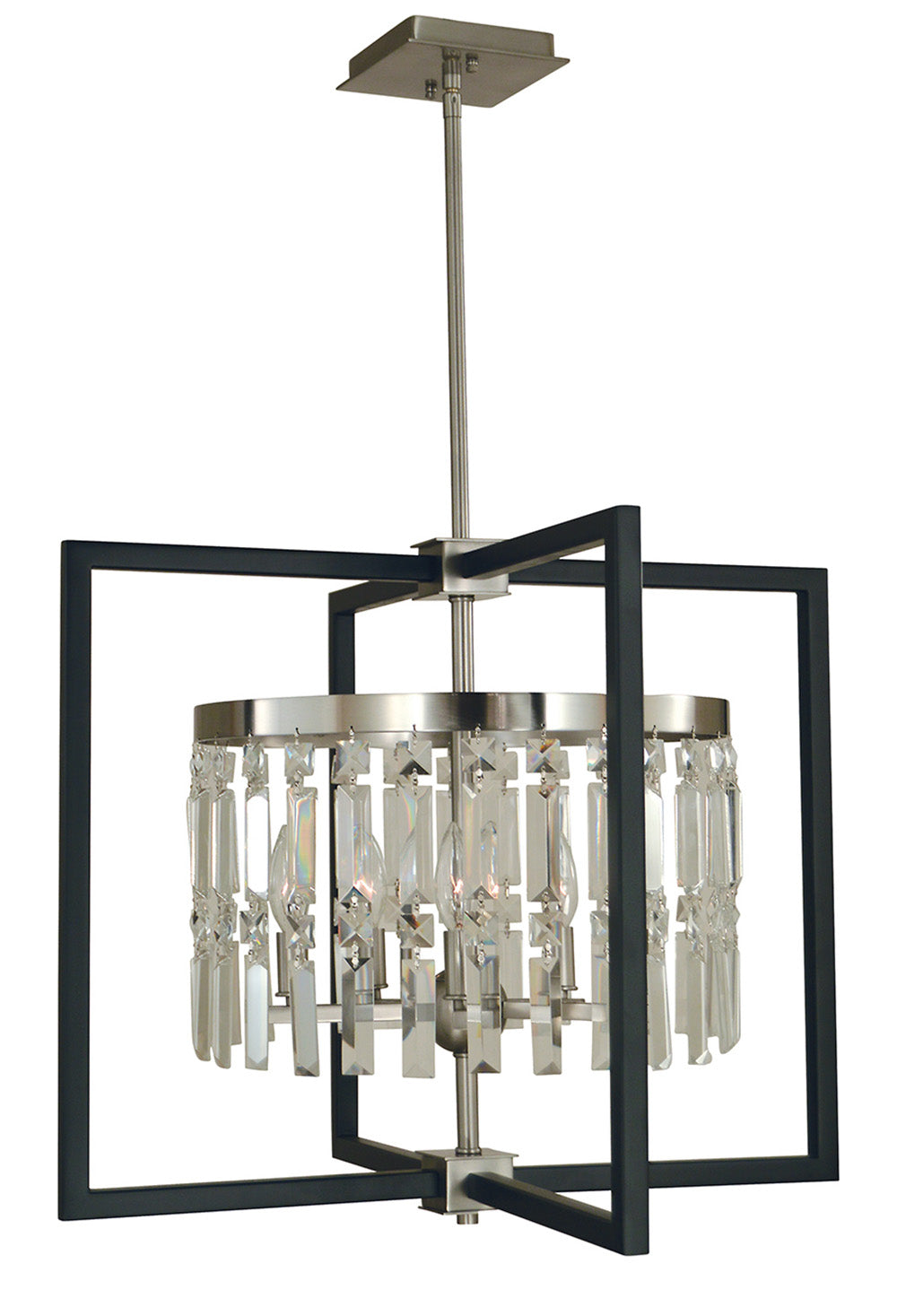 Framburg 5-Light Brushed Nickel Matte Black Hannah Chandelier