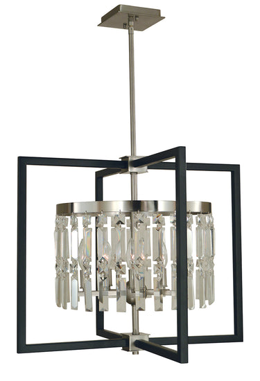 Framburg Hannah 5 - Light Brushed Nickel/Matte Black Dining Chandelier 5335 BN/MBLACK
