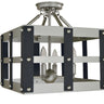 Framburg Metro Artisan 4 - Light Satin Pewter/Matte Black Flush Mount 5342 SP/MBLACK