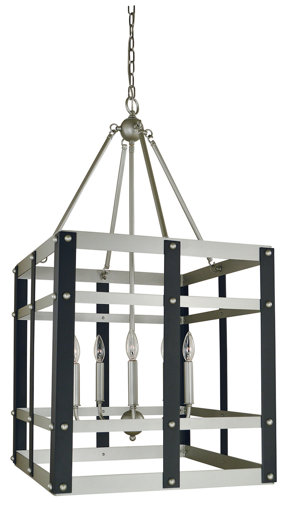 Framburg 5-Light Satin Pewter Matte Black Metro Artisan Dining Chandelier