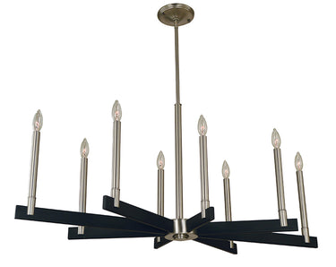 Framburg Jessica 8 - Light Brushed Nickel/Matte Black Dining Chandelier 5352 BN/MBLACK