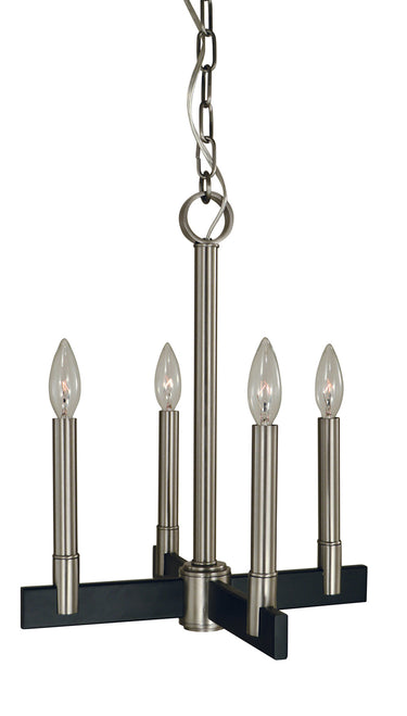Framburg Jessica 4 - Light Brushed Nickel/Matte Black Mini Chandelier 5354 BN/MBLACK