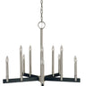 Framburg Jessica 10 - Light Brushed Nickel/Matte Black Dining Chandelier 5358 BN/MBLACK