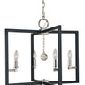 Framburg Minimalist Elegant 4 - Light Polished Nickel/Matte Black Dining Chandelier 5364 PN/MBLACK