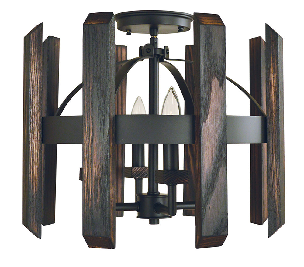 Framburg 4-Light Matte Black Modern Farmhouse Flush Semi-Flush Mount