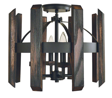 Framburg Modern Farmhouse 4 - Light Matte Black Flush Mount 5372 MBLACK