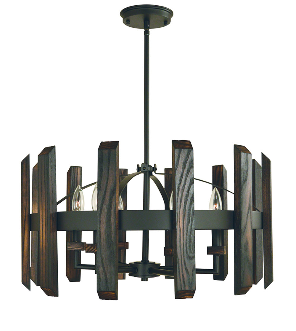Framburg 6-Light Matte Black Modern Farmhouse Dining Chandelier