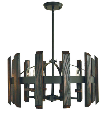 Framburg Modern Farmhouse 6 - Light Matte Black Dining Chandelier 5375 MBLACK