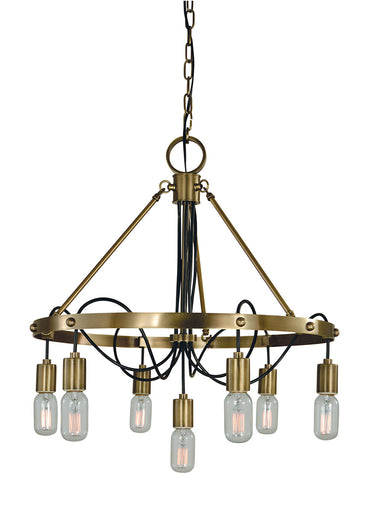 Framburg Felix 7 - Light Antique Brass Dining Chandelier 5380 AB