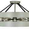 Framburg Orion 6 - Light Satin Pewter/Matte Black Flush Mount 5384 SP/MBLACK