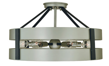 Framburg Orion 6 - Light Satin Pewter/Matte Black Flush Mount 5384 SP/MBLACK