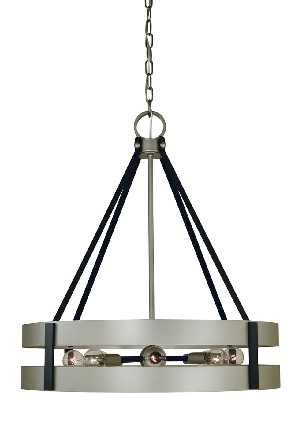 Framburg 8-Light Satin Pewter Matte Black Orion Dining Chandelier