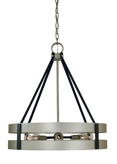 Framburg Orion 8 - Light Satin Pewter/Matte Black Dining Chandelier 5386 SP/MBLACK