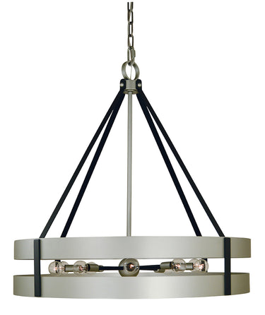 Framburg Orion 10 - Light Satin Pewter/Matte Black Dining Chandelier 5388 SP/MBLACK