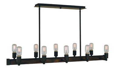Framburg Modern Farmhouse 10 - Light Matte Black Island Chandelier 5402 MBLACK