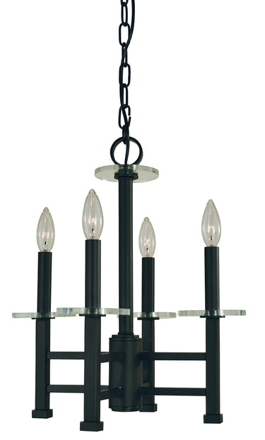 Framburg Metropolitan 4 - Light Matte Black Mini Chandelier 5444 Mblack