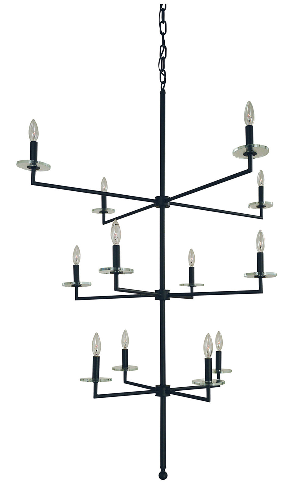 Framburg 12-Light Matte Black Muse Foyer Chandelier