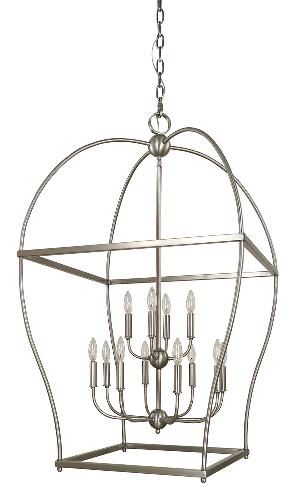 Framburg 12-Light Brushed Nickel Kenmare Foyer Chandelier