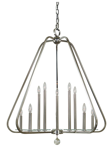 Framburg Triangulum 10 - Light Polished Nickel Foyer Chandelier 5510 PN
