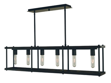 Framburg Industria 6 - Light Matte Black Island Chandelier 5536 MBLACK