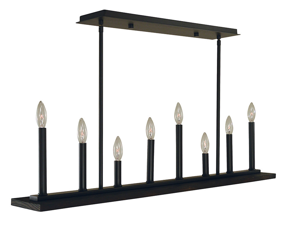 Framburg 8-Light Matte Black Industria Island Chandelier