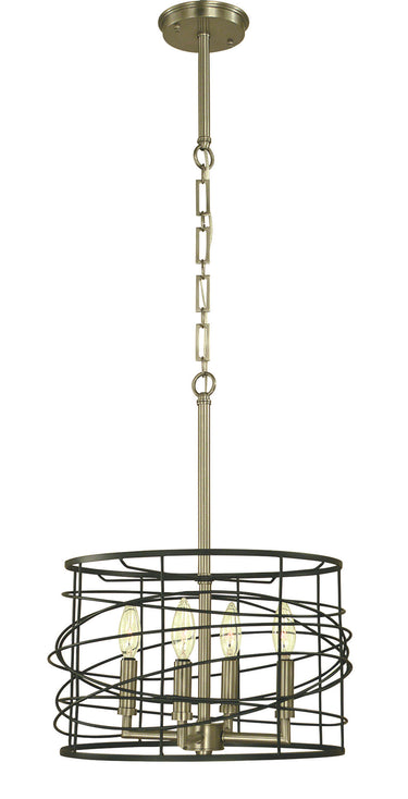 Framburg Boca 4 - Light Brushed Nickel and Matte Black Mini Chandelier 5614 BN/MBLACK