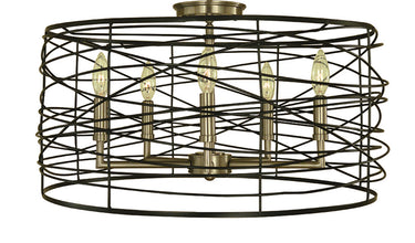 Framburg Boca 5 - Light Brushed Nickel and Matte Black Flush Mount 5618 BN/MBLACK