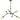 Framburg Kinetic 6 - Light Antique Brass and Matte Black Dining Chandelier 5630 AB/MBLACK
