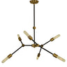 Framburg Kinetic 6 - Light Antique Brass and Matte Black Dining Chandelier 5630 AB/MBLACK