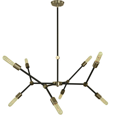 Framburg Kinetic 8 - Light Brushed Nickel and Matte Black Dining Chandelier 5632 BN/MBLACK