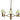 Framburg Hampton 6 - Light Antique Brass and Matte Black Dining Chandelier 5636 AB/MBLACK