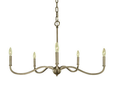 Framburg Heidelberg 5 - Light Satin Pewter Dining Chandelier 5643 SP