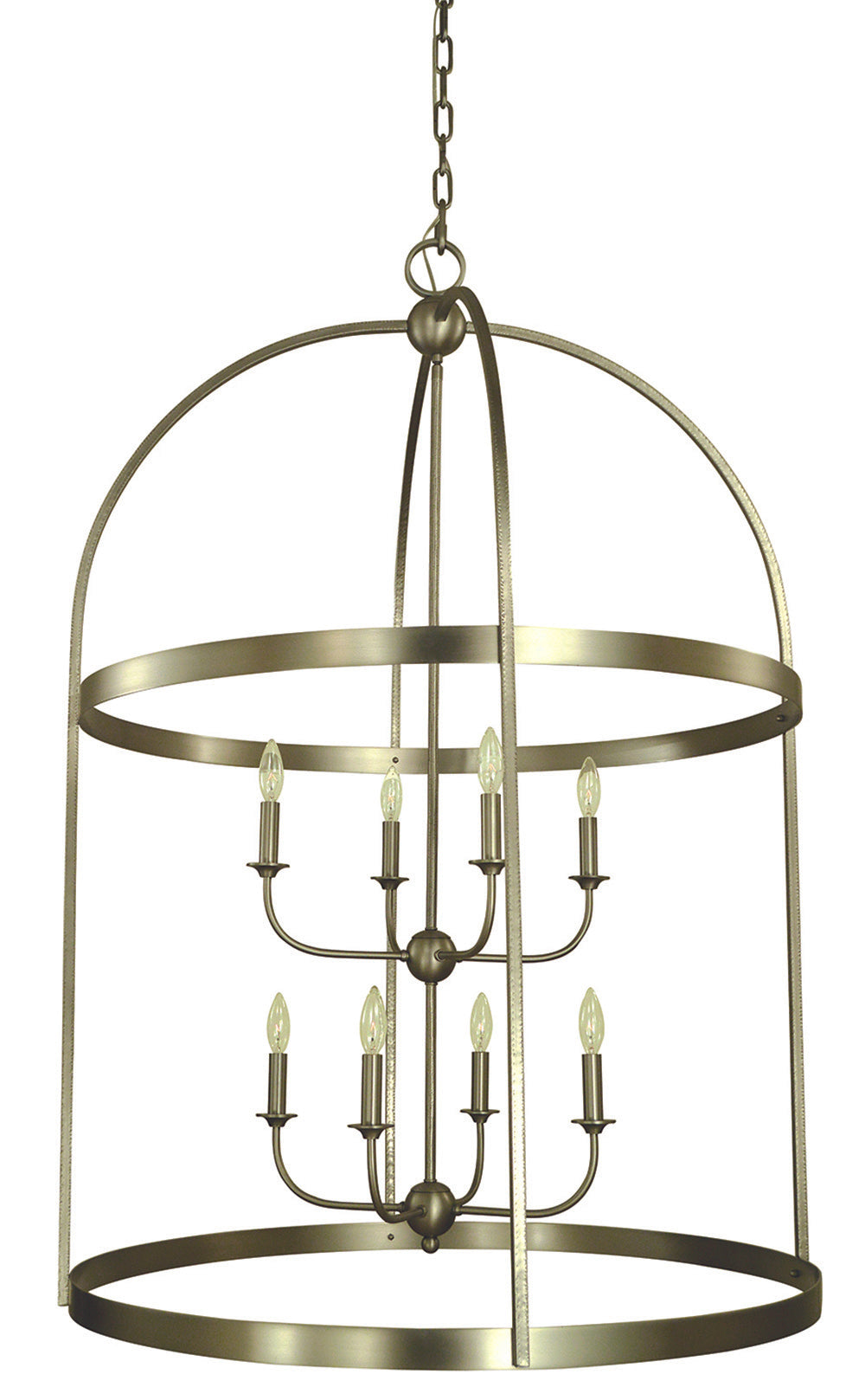 Framburg 8-Light Satin Pewter Heidelberg Foyer Chandelier