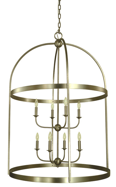 Framburg Heidelberg 8 - Light Satin Pewter Foyer Chandelier 5648 SP