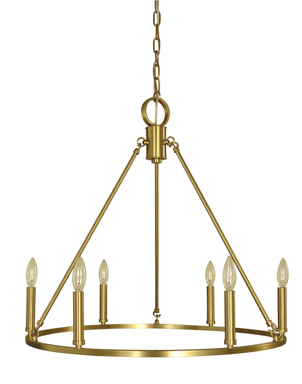 Framburg 6-Light Brushed Brass Midtown Dining Chandelier