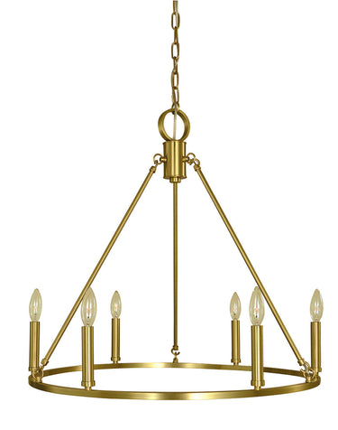 Framburg Midtown 6 - Light Brushed Brass Dining Chandelier 5656 BR