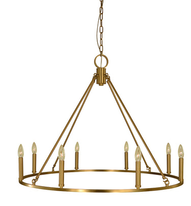 Framburg Midtown 8 - Light Brushed Brass Dining Chandelier 5658 BR