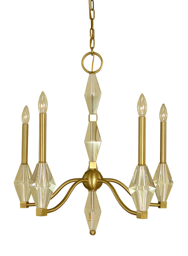 Framburg Vivian 5 - Light Brushed Brass Dining Chandelier 5665 BR