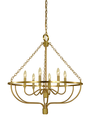 Framburg West Town 6 - Light Brushed Brass Dining Chandelier 5680 BR