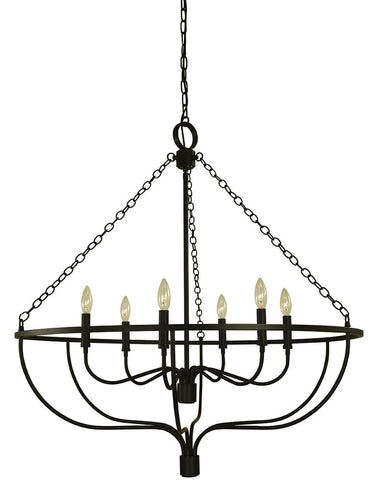 Framburg West Town 6 - Light Matte Black Dining Chandelier 5686 MBLACK